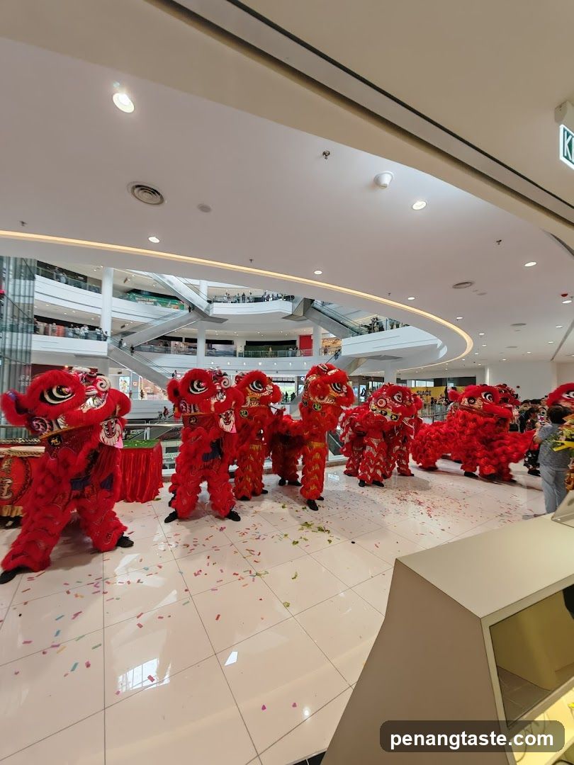 Lion Dance Performance in Mall