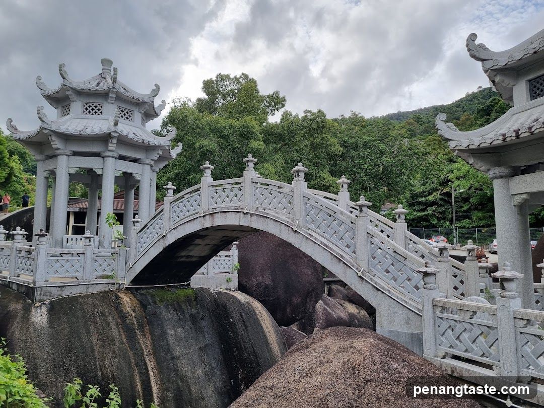 Stone Bridge with Pagoda Structures