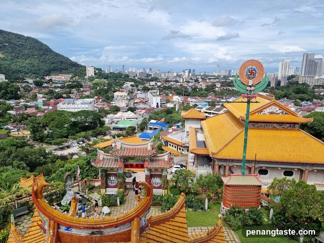 Temple View with Cityscape