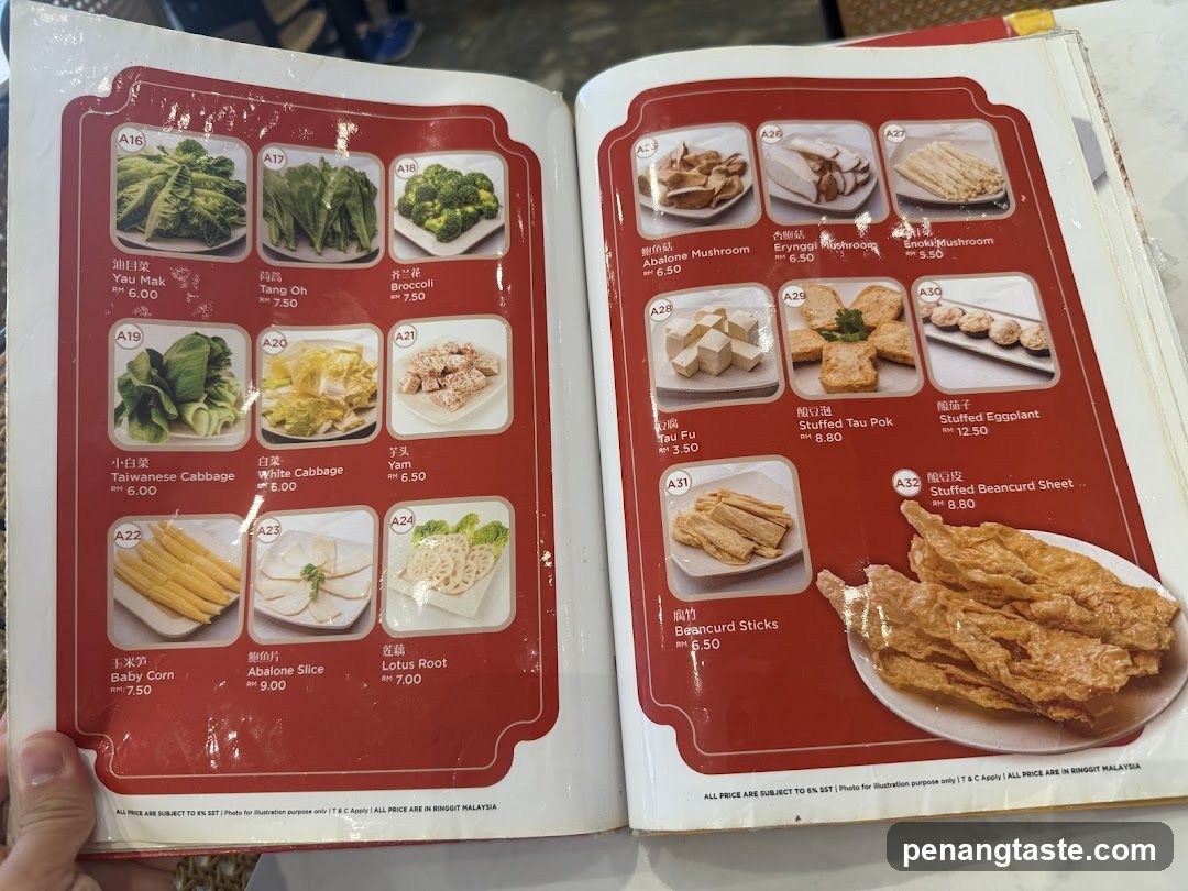 Chinese Cuisine Menu Page