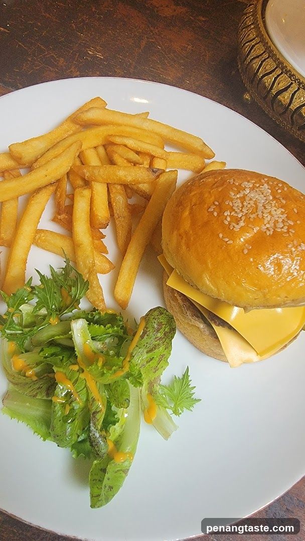 Burger and Fries with Salad