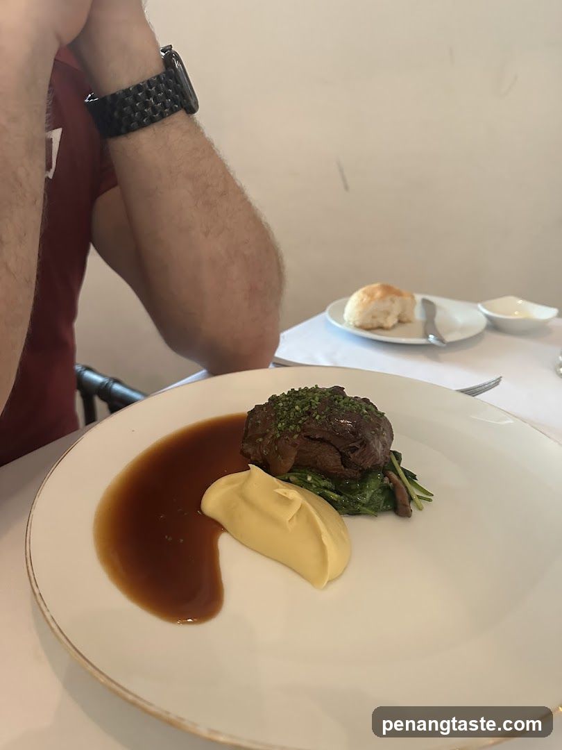 Steak with sides and sauce