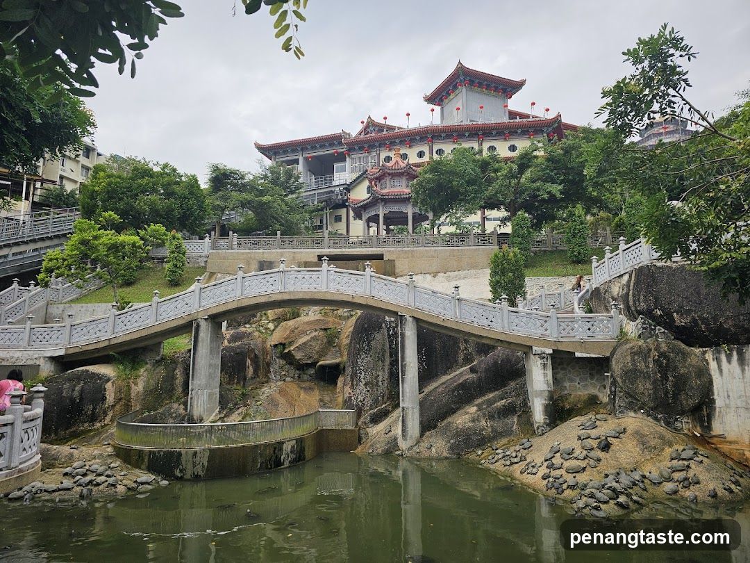 Temple and Bridge Scene
