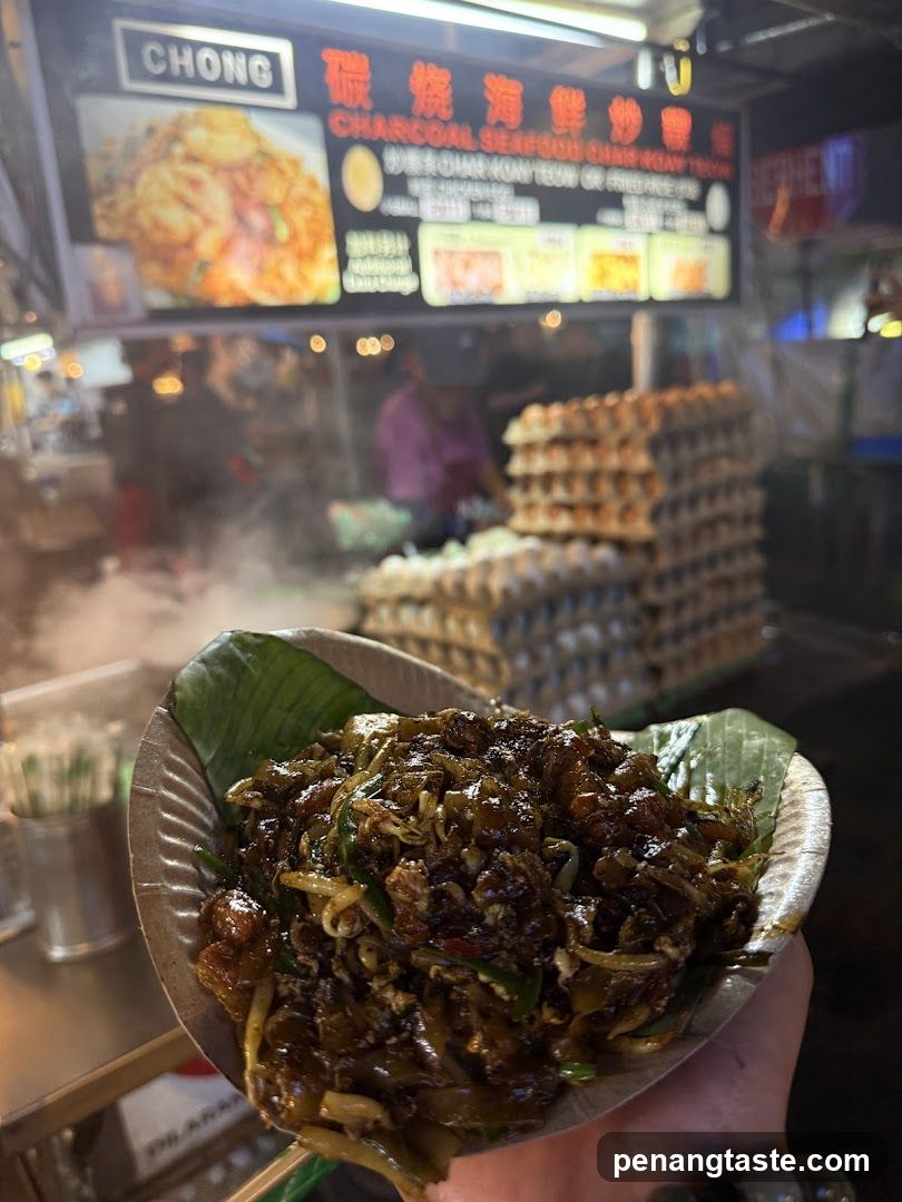 Charcoal Seafood Char Kway Teow at Night Market