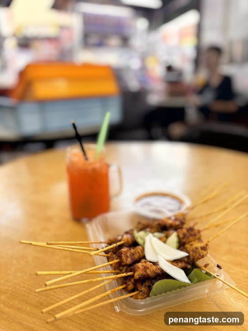 Satay Skewers and Drink