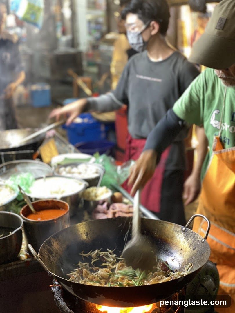 Street Food Stall Cooking Scene