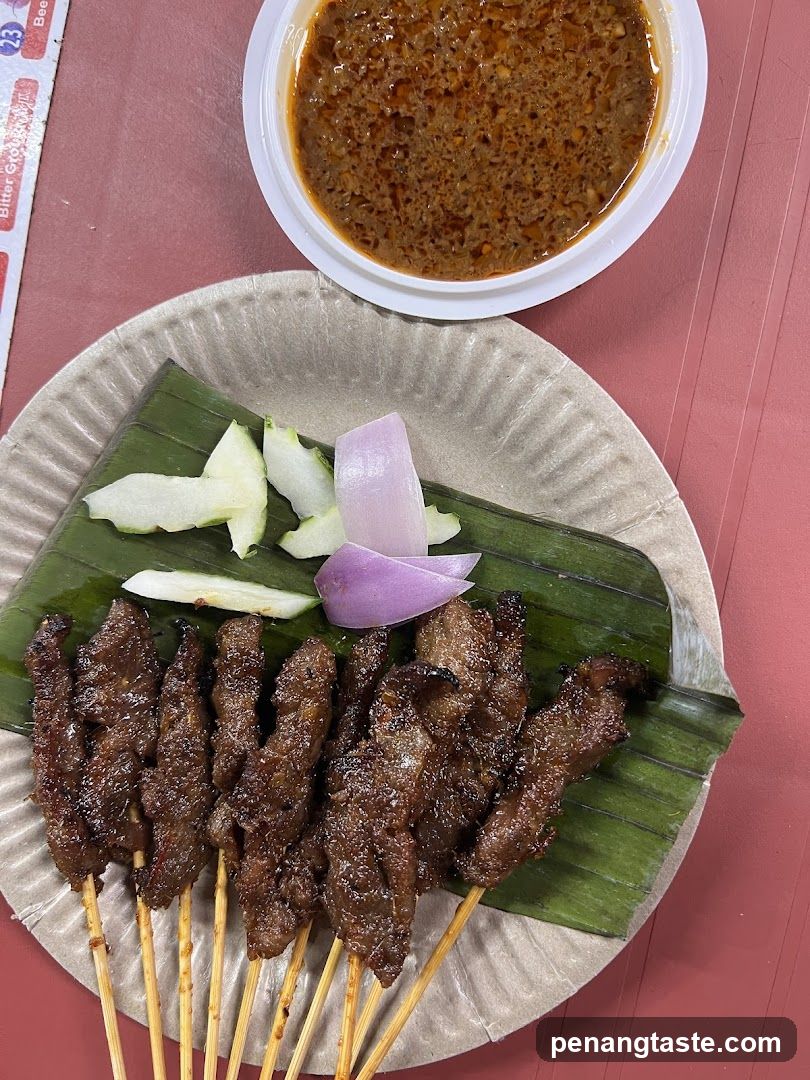 Grilled Satay Skewers with Sauce and Garnish