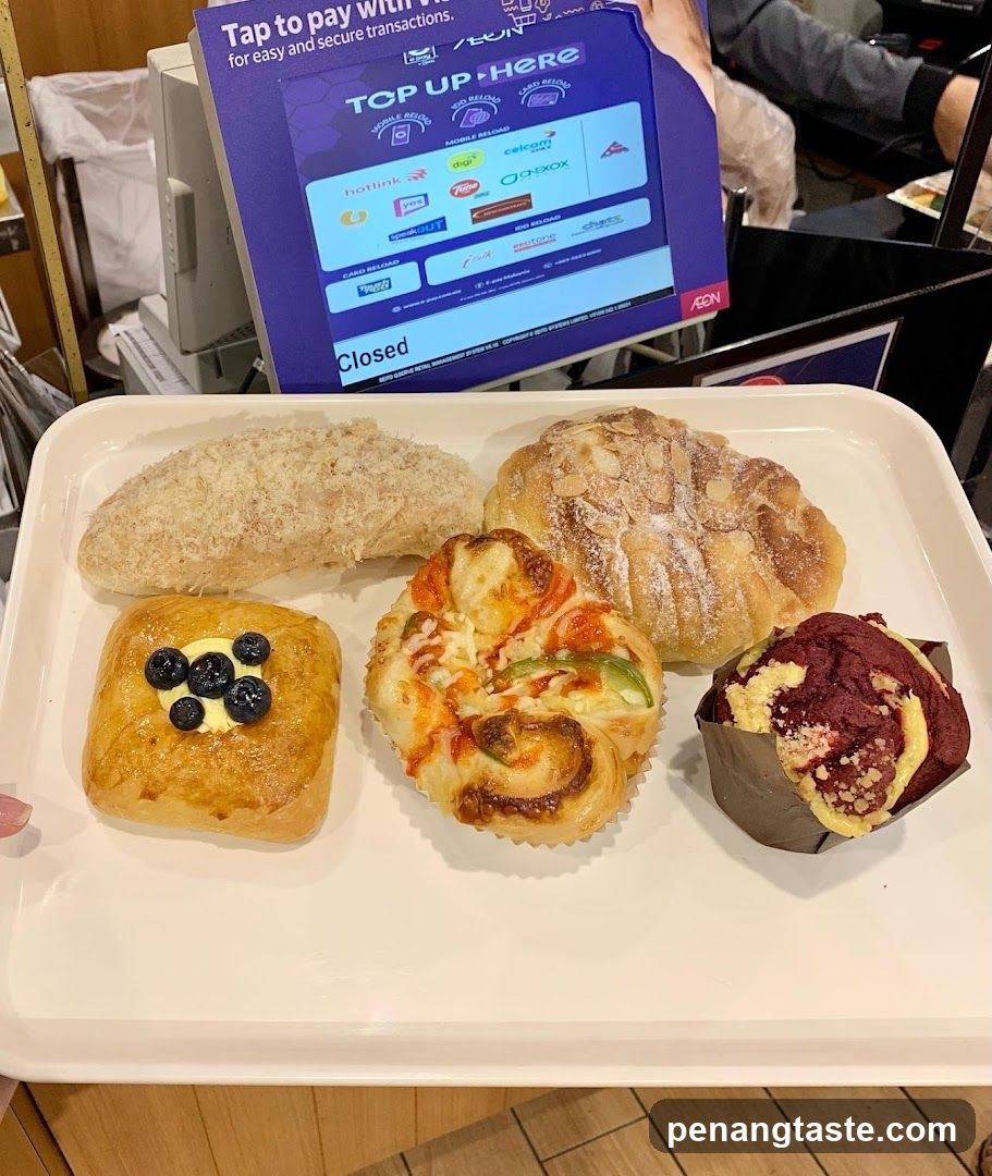Bakery Tray with Pastries and Payment Screen