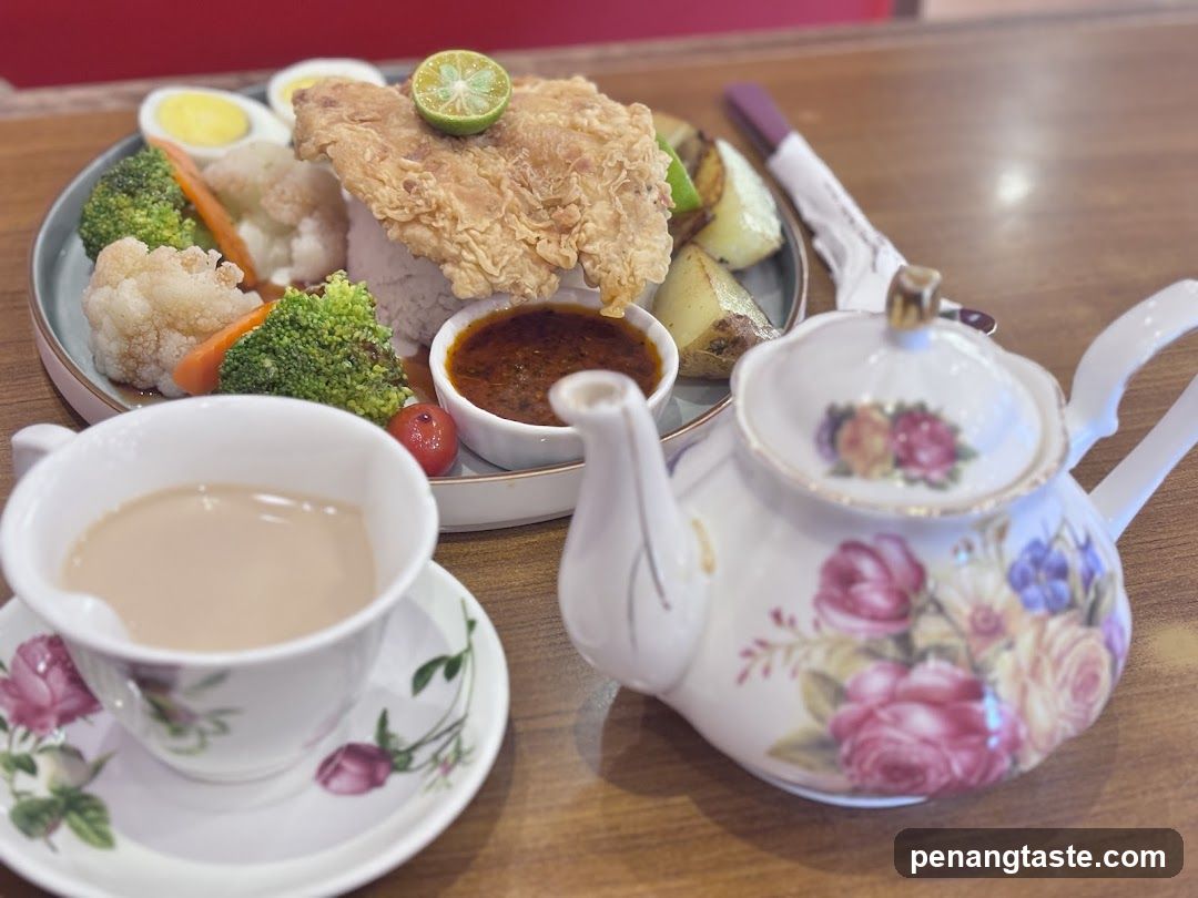 Tea and Fried Chicken Meal