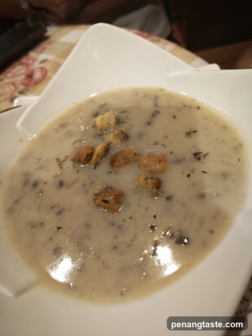 Creamy Soup with Croutons