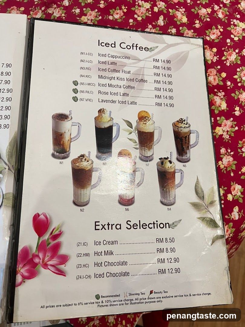 Iced Coffee Menu