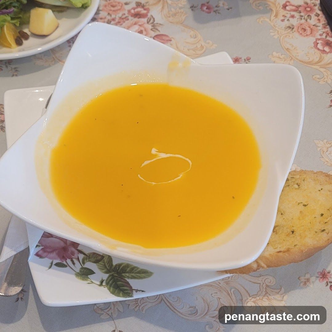 Soup Bowl with Garlic Bread