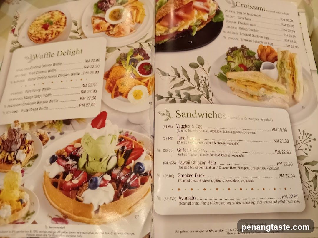 Waffle Delight & Sandwiches Menu
