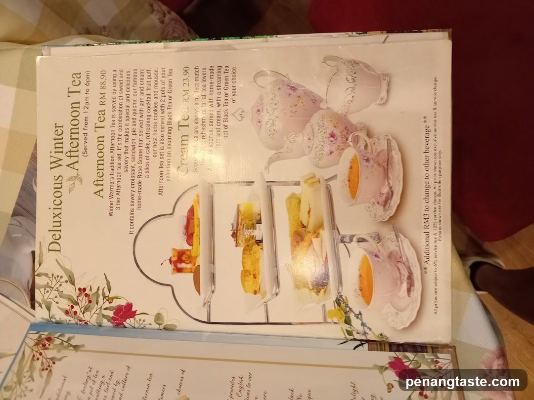 Delicious Winter Afternoon Tea Menu Page