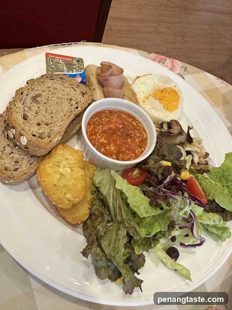 Breakfast Plate with Salad and Bread