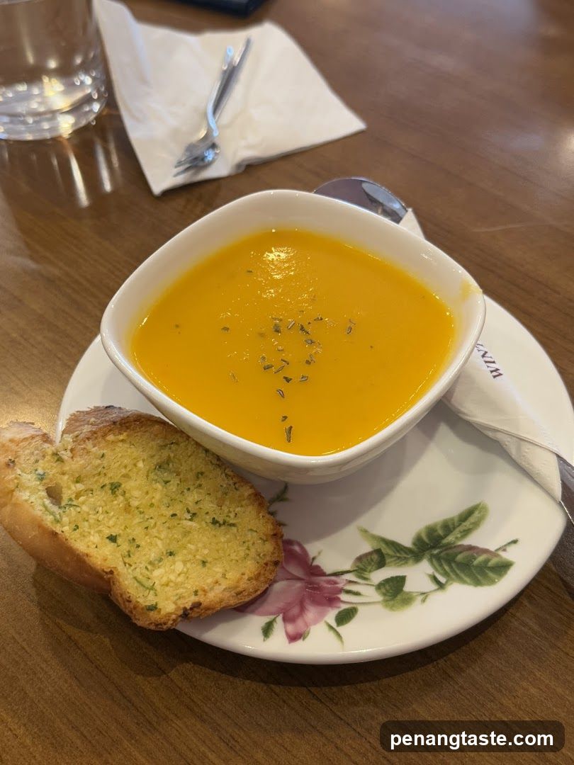 Soup and Garlic Bread