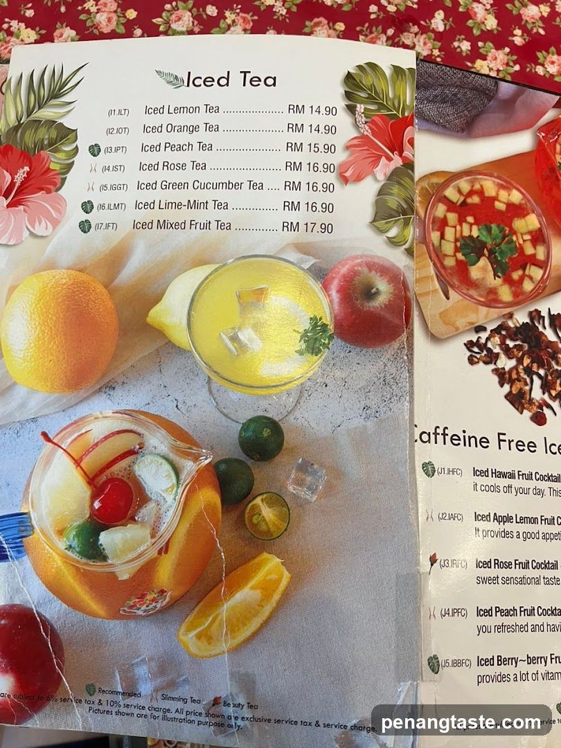 Iced Tea Menu