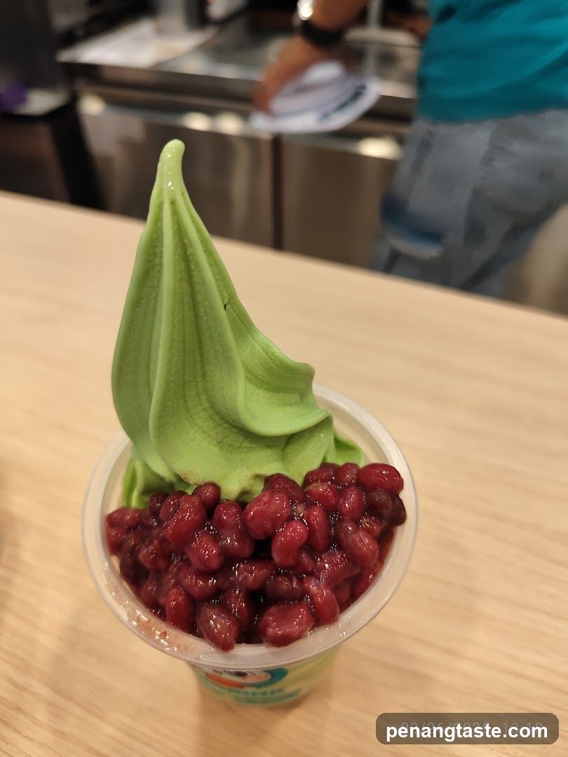 Matcha Soft Serve with Red Bean