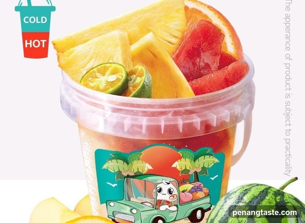 Fruit Cup with Tropical Truck Illustration