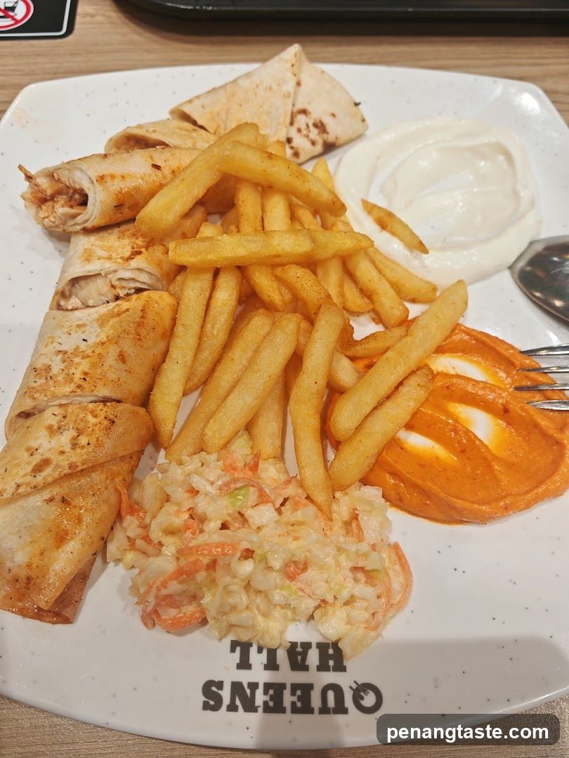 Plate of food at Queens Hall