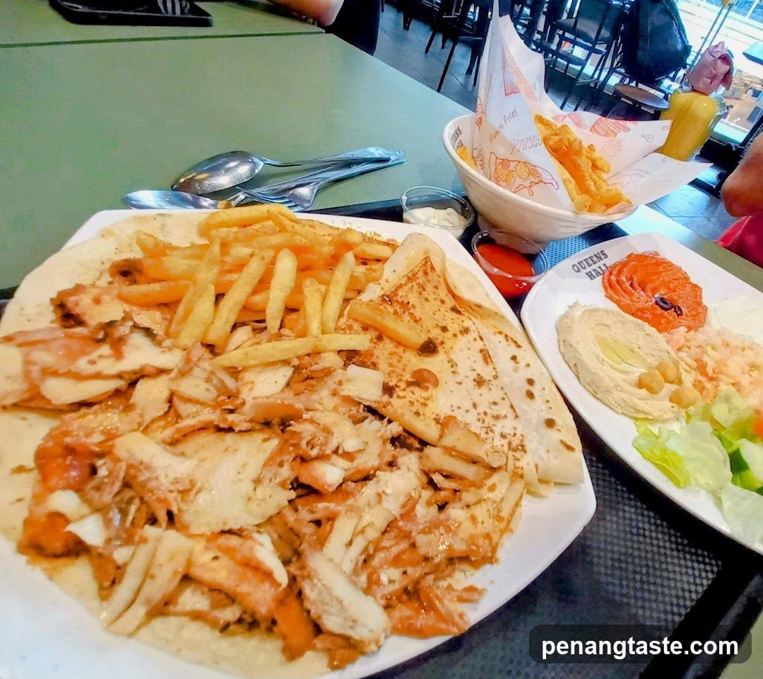 Shawarma Plate with Fries and Hummus