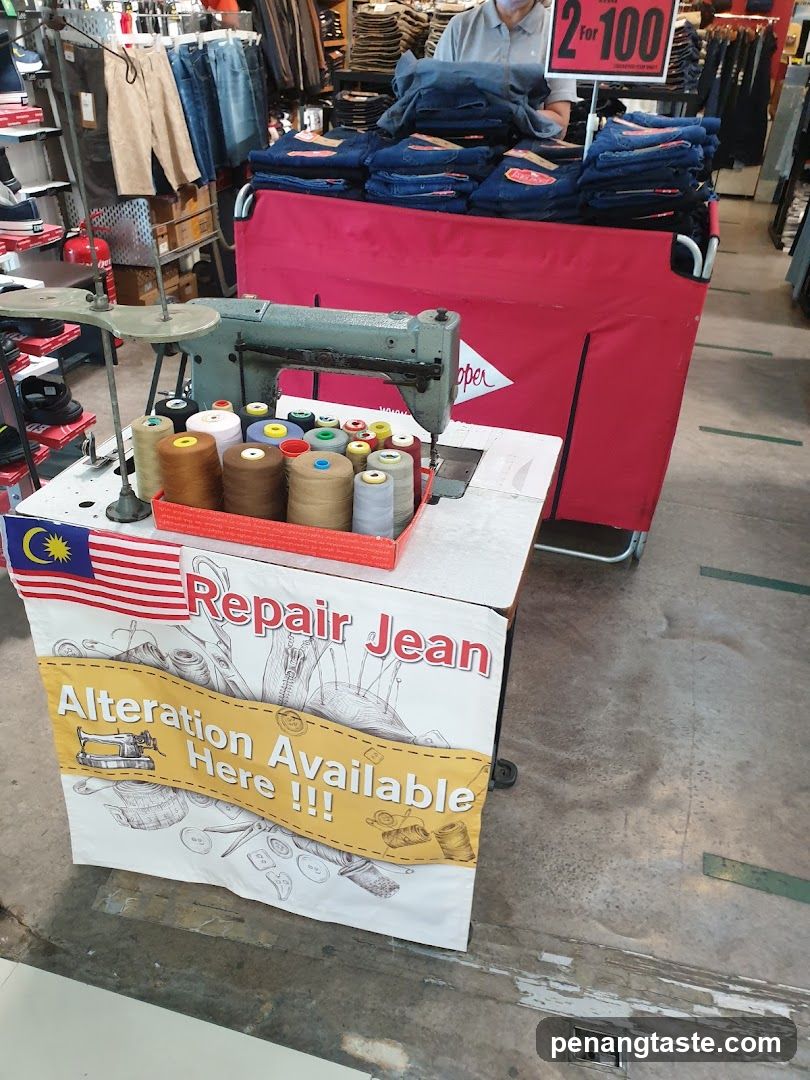 Jeans Repair Station in Store