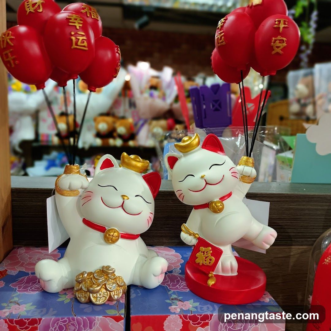 Lucky Cat Figurines Display