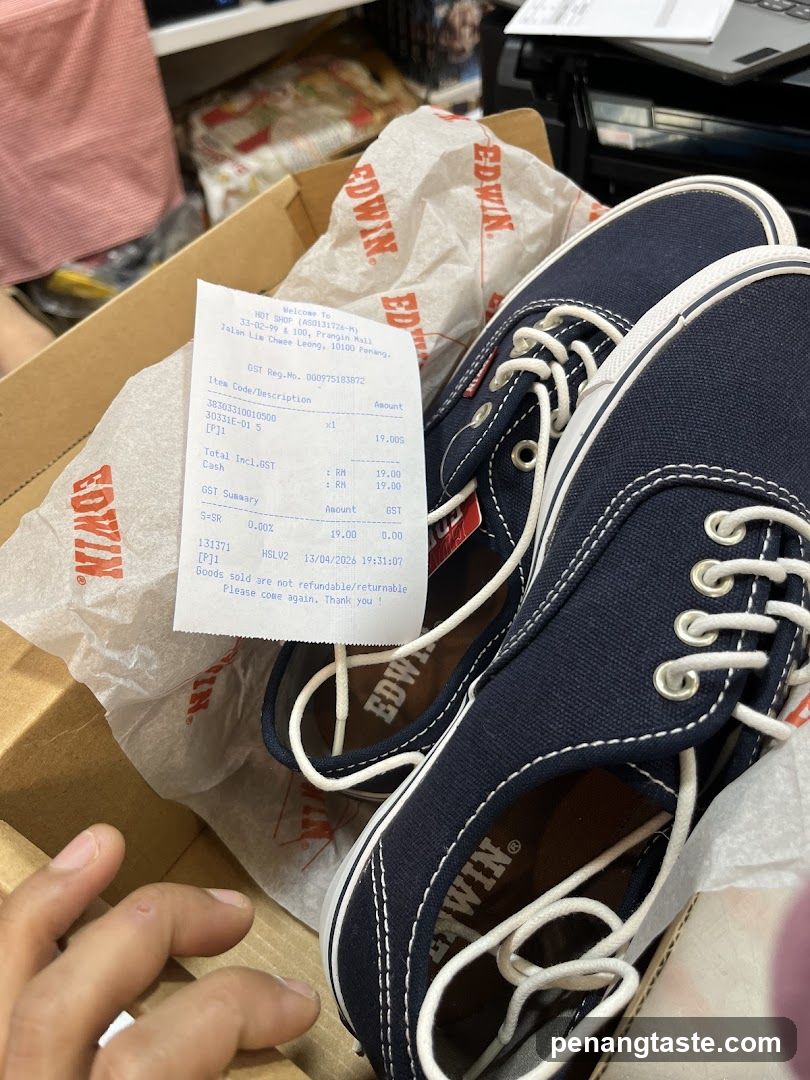Edwin Shoes with Receipt