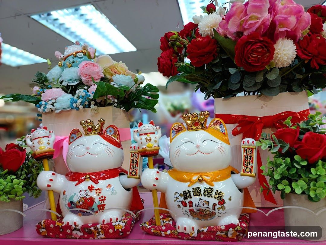 Lucky Cat Figurines Display