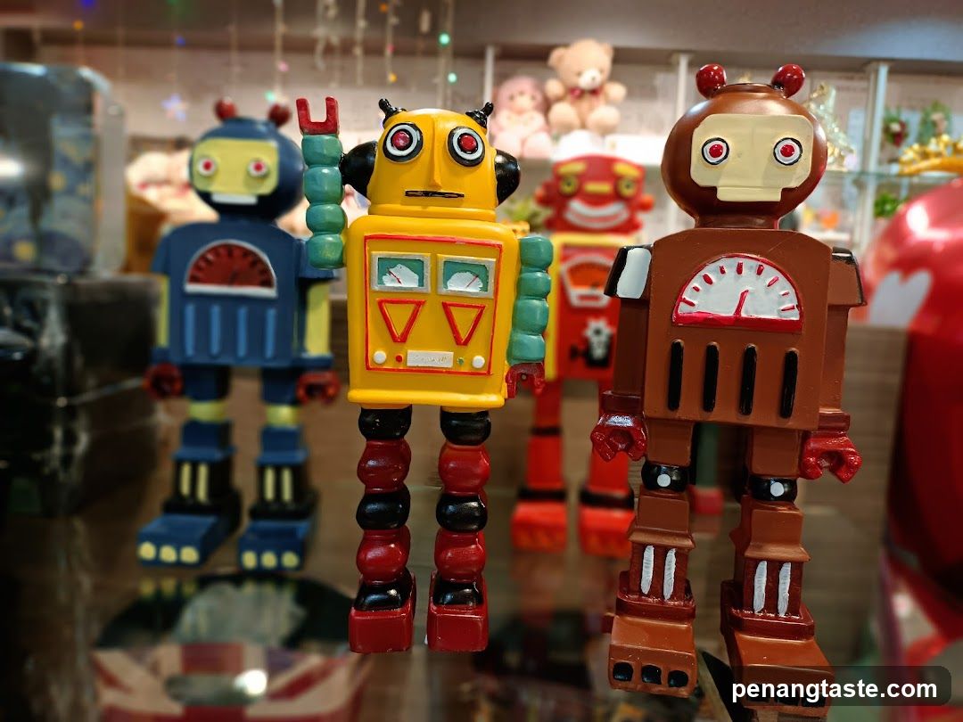 Vintage Toy Robots Display
