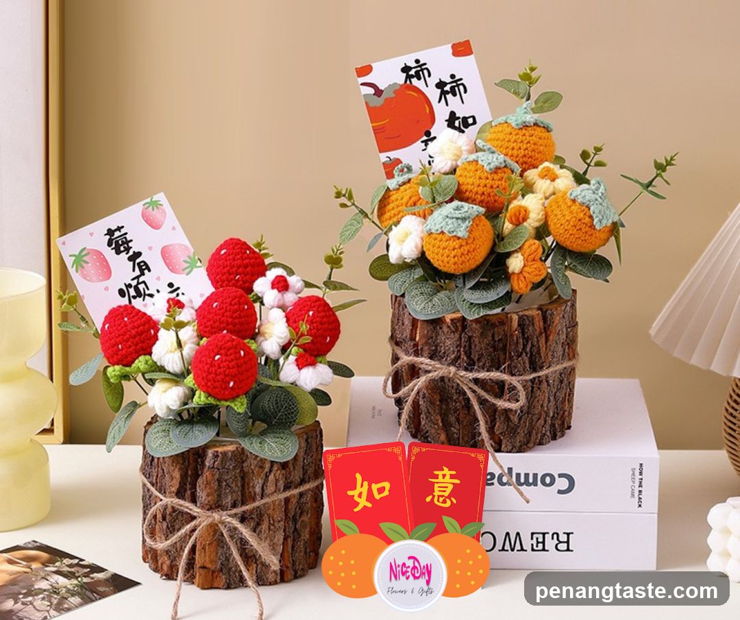 Crochet Flower Arrangement Display