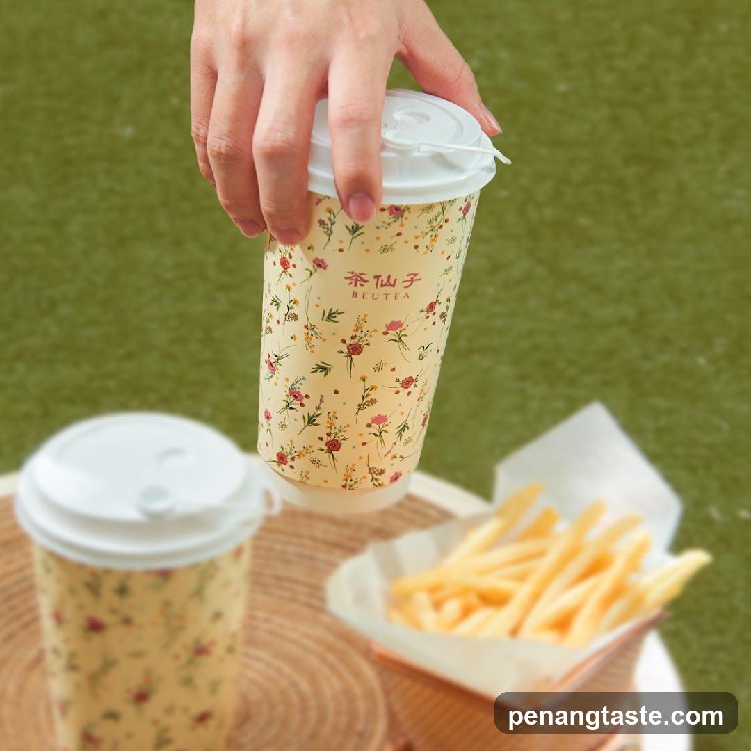 Floral Tea Cup with French Fries
