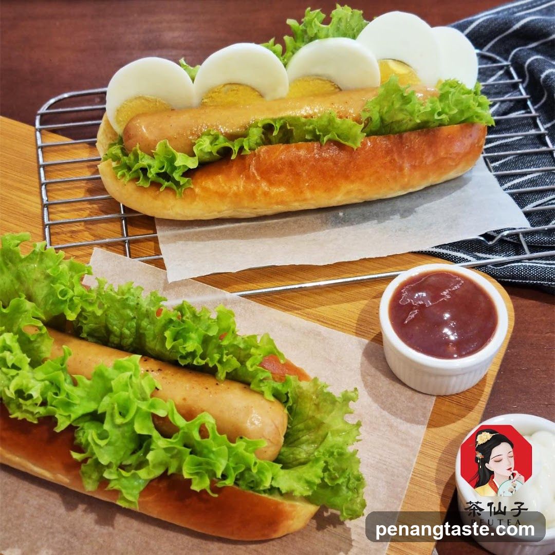 Hot Dogs with Lettuce and Egg Topping