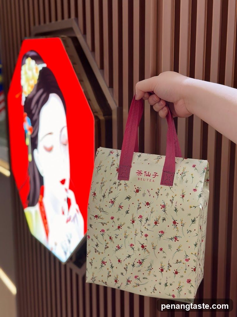 Floral Tea Bag with Shop Signage