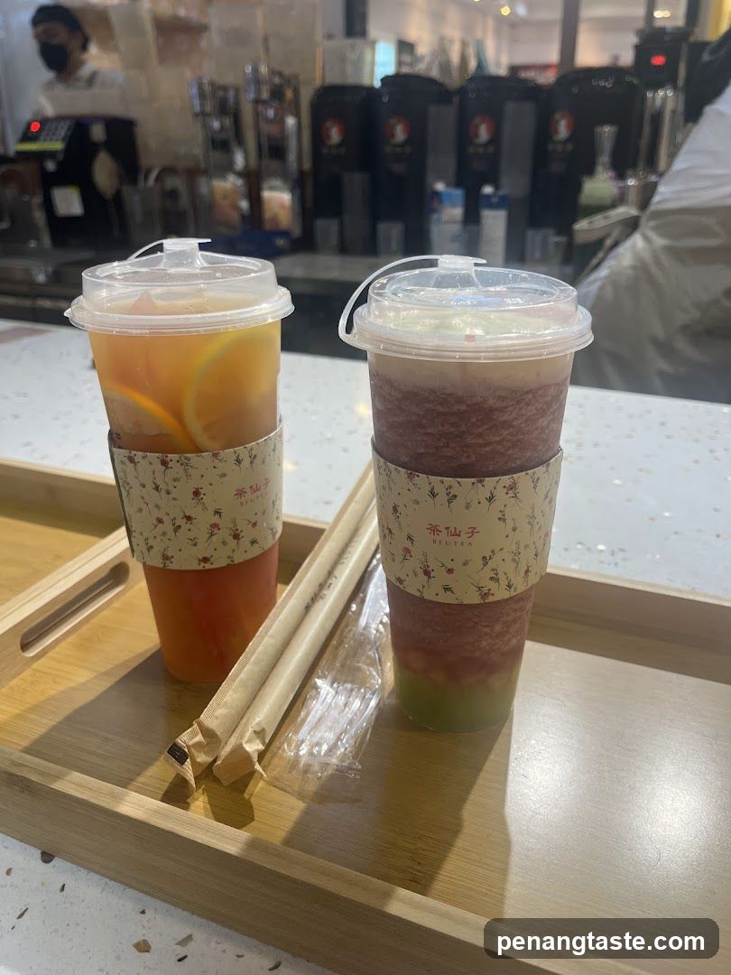 Beverages on a tray