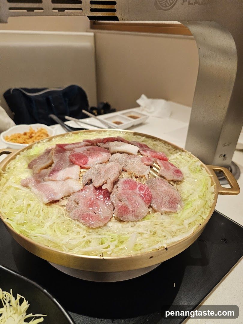 Grilled Meat with Cabbage