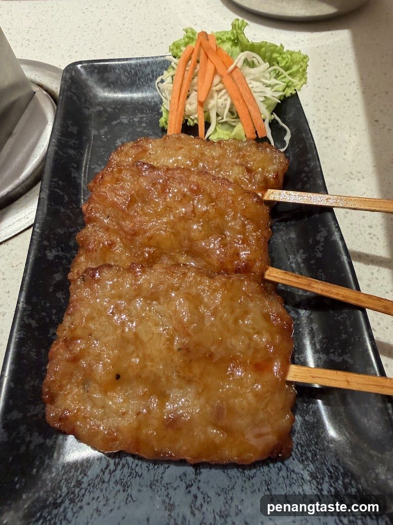 Grilled Meat Skewers with Salad Garnish
