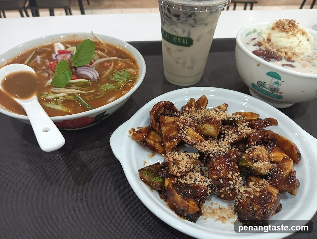 Food Tray with Thai Dishes and Drinks