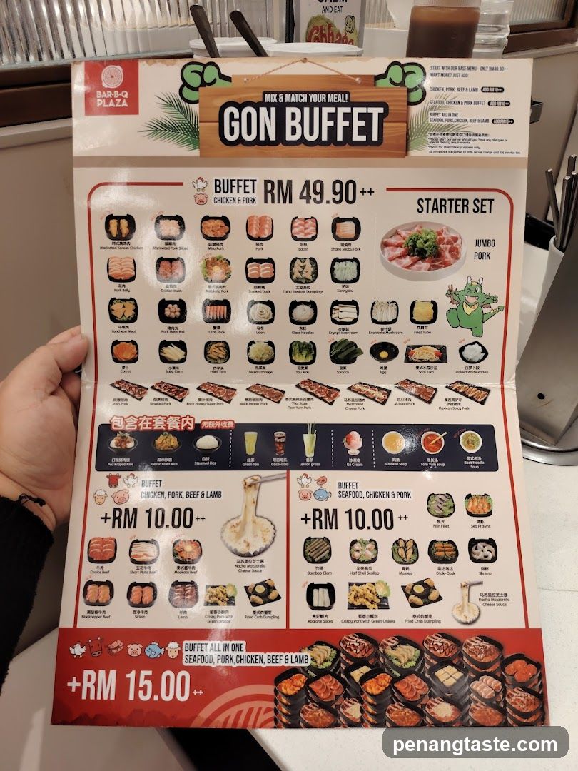 Gon Buffet Menu
