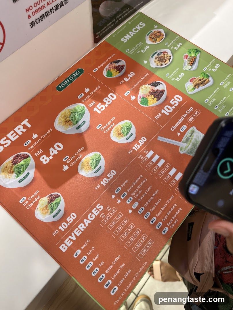 Chendul Menu Board