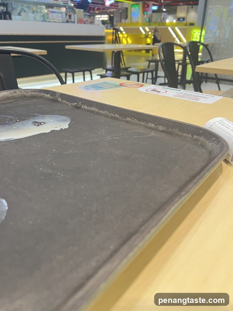 Food Court Table with Empty Tray