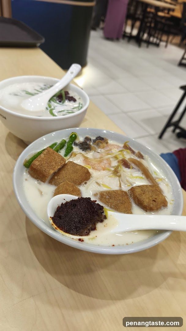 Bowl of Soup with Tofu and Vegetables