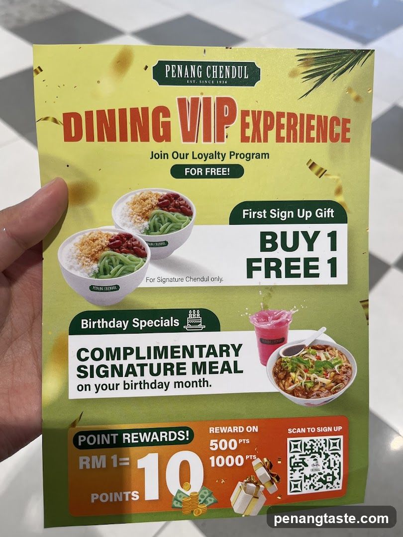Penang Chendul Dining VIP Experience Flyer
