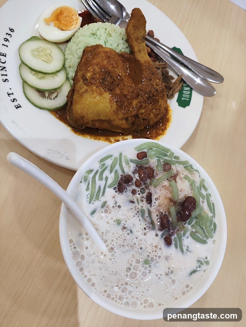 Chicken Rice and Cendol Dessert