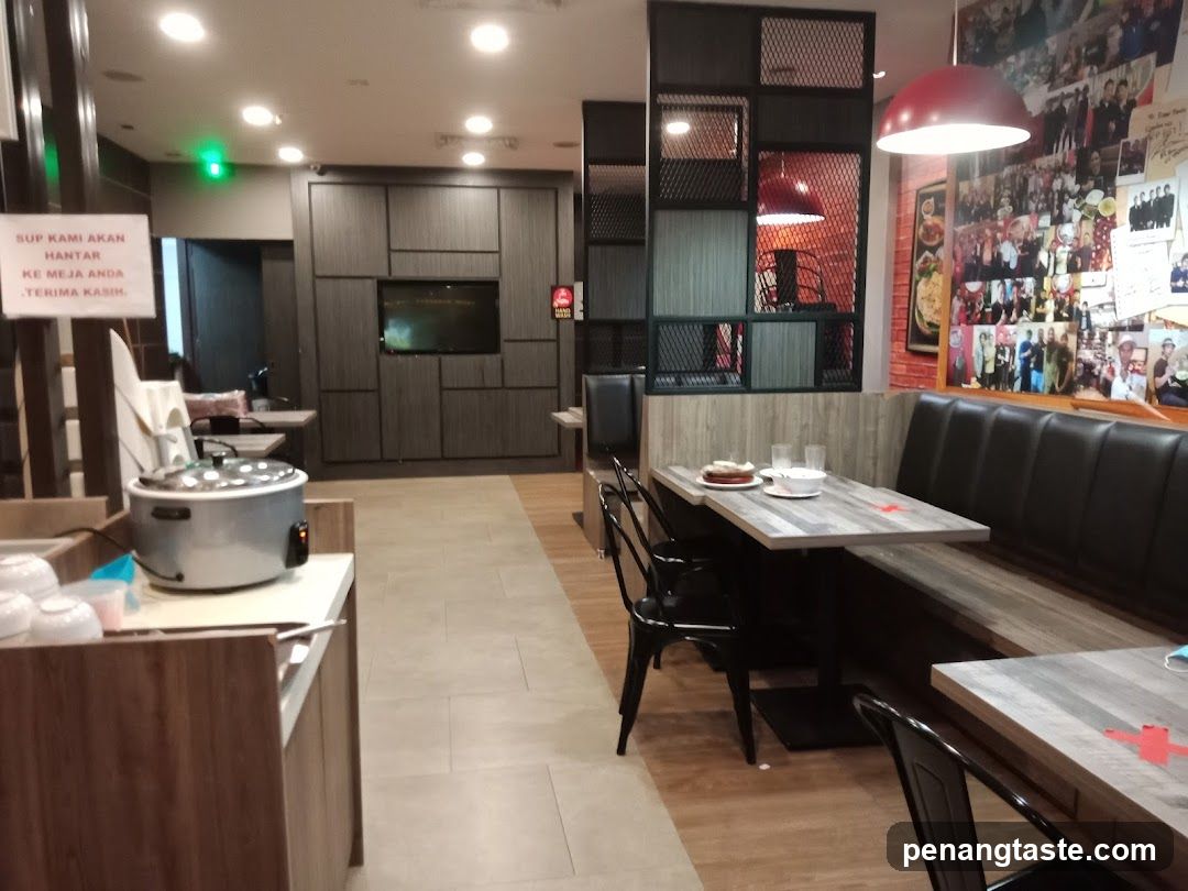 Restaurant Interior with Buffet and Booth Seating
