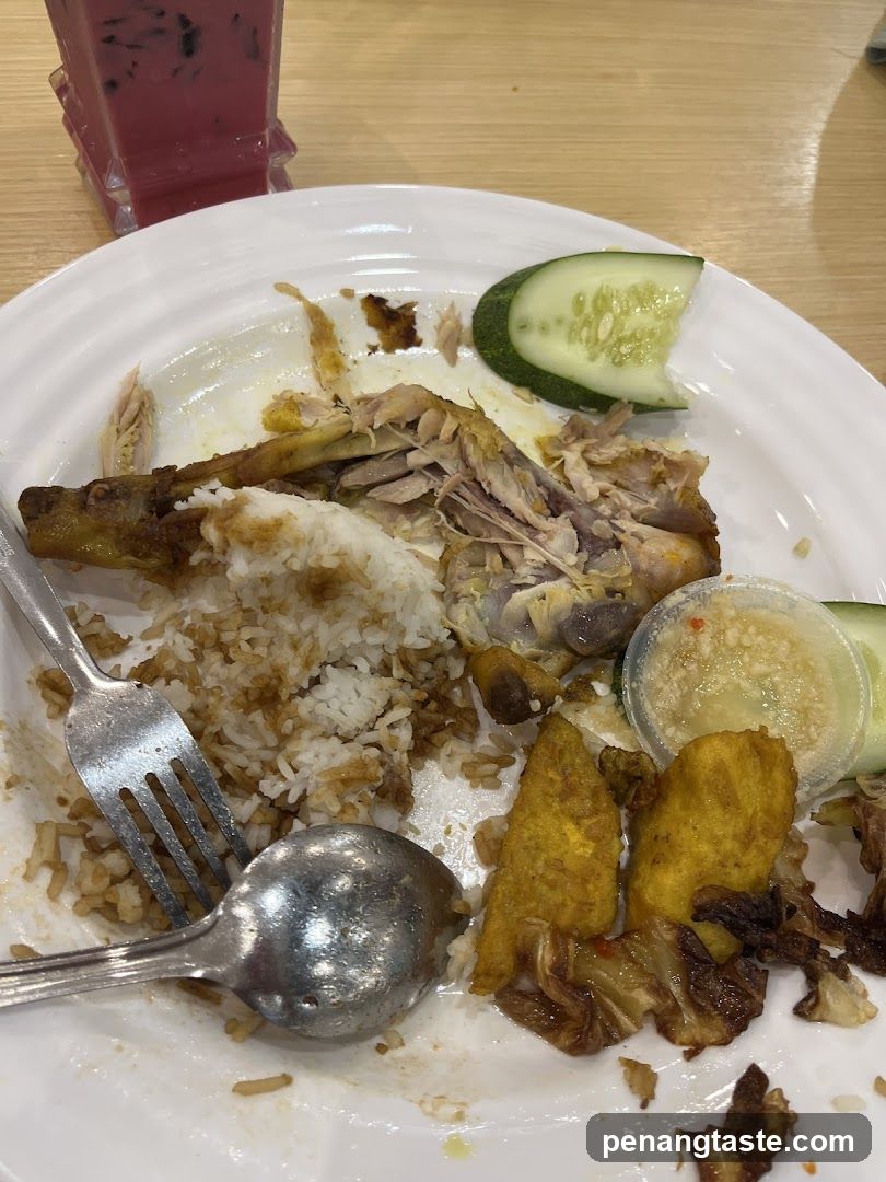 Eaten Chicken Rice Plate
