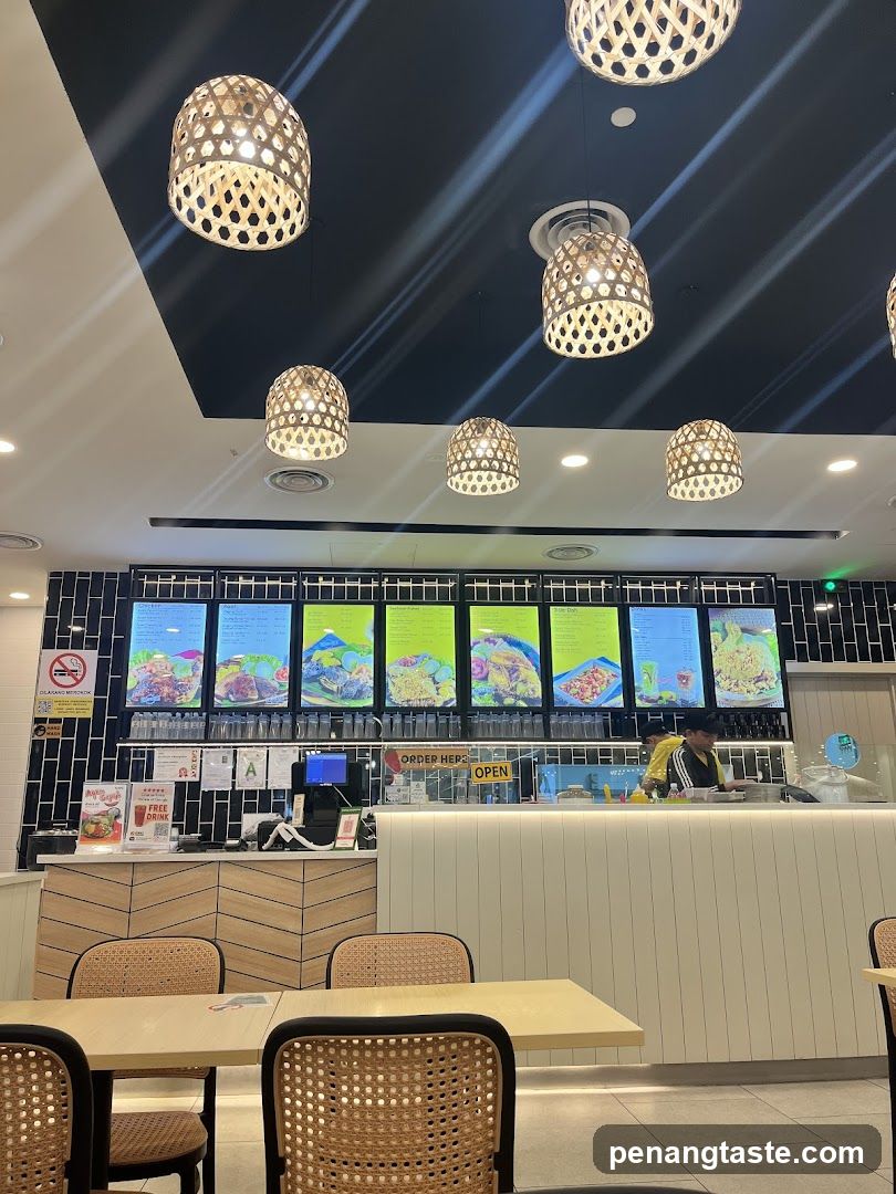 Restaurant Interior with Menu Board