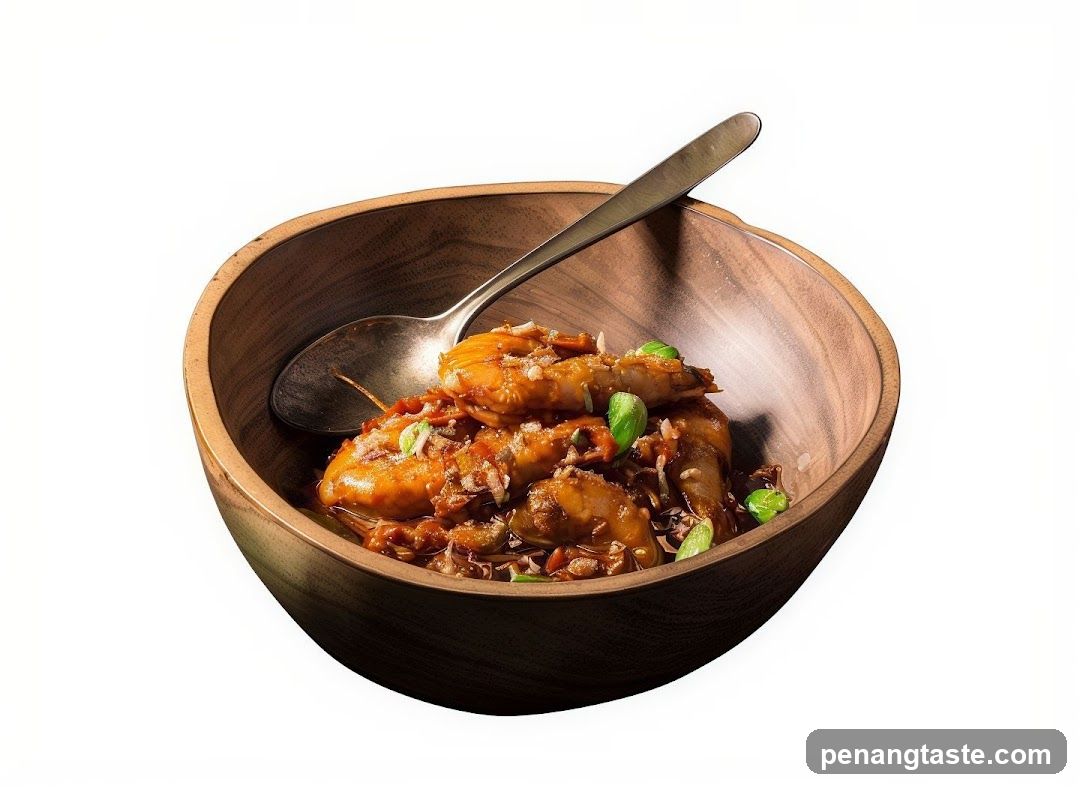 Wooden Bowl with Shrimp Dish