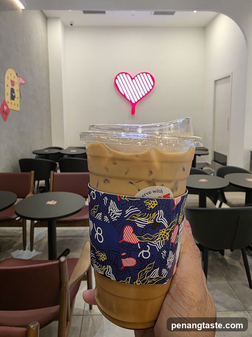 Iced Coffee in Cafe Interior