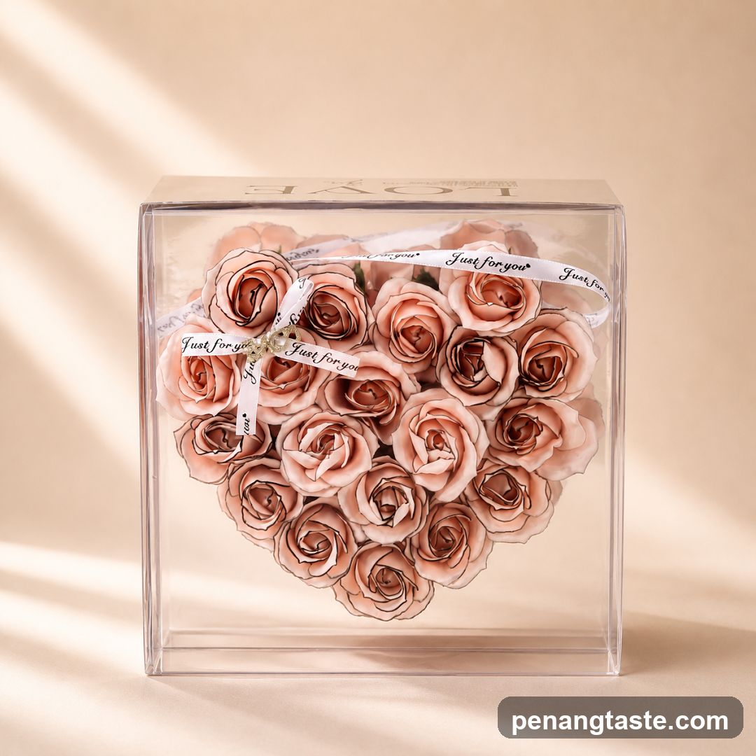 Heart-Shaped Rose Bouquet in Clear Box